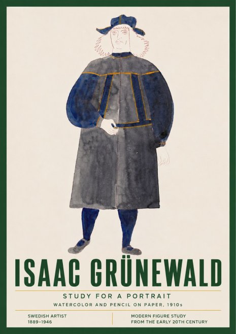 Isaac Grünewald Study for a Portrait No4 - Poster