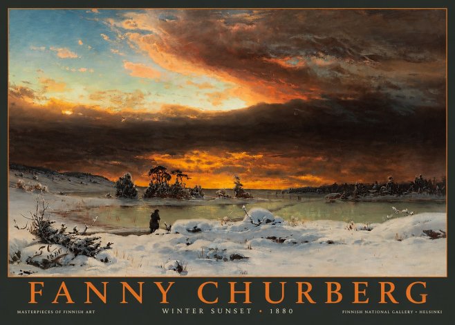 Fanny Churberg Winter Sunset No2 - Poster