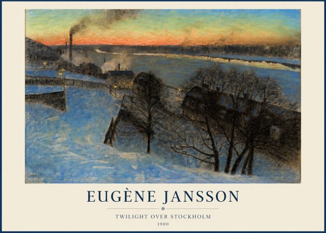 Eugène Jansson Twilight over Stockholm No1 - Poster