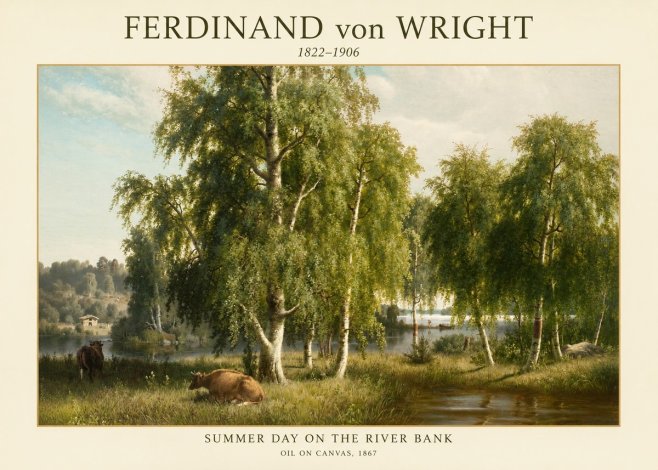 Ferdinand von Wright Summer Day on the River Bank No1 - Poster