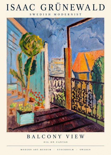Isaac Grünewald The Balcony No3 - Poster
