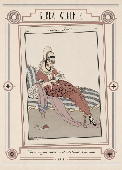 Gerda Wegener Robe De Gabardine À Volants Brodés À La Main II No5 - Poster