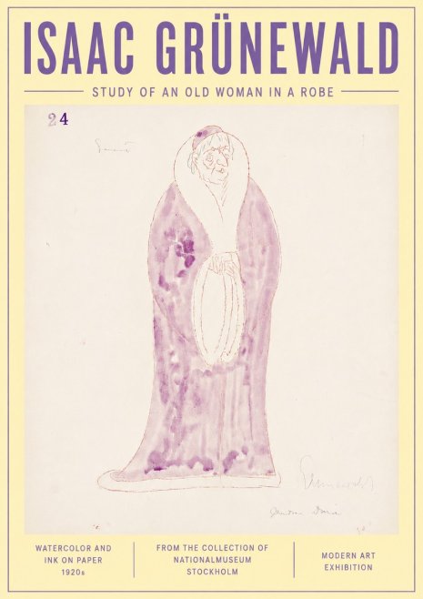 Isaac Grünewald Study of an Old Woman in a Robe No6 - Poster
