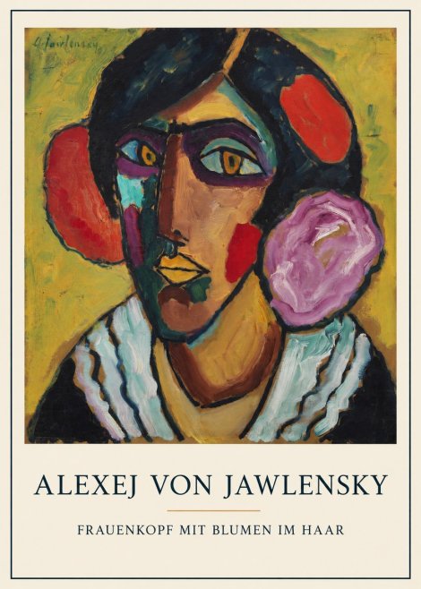 Alexej von Jawlensky Frauenkopf Mit Blumen Im Haar No5 - Poster