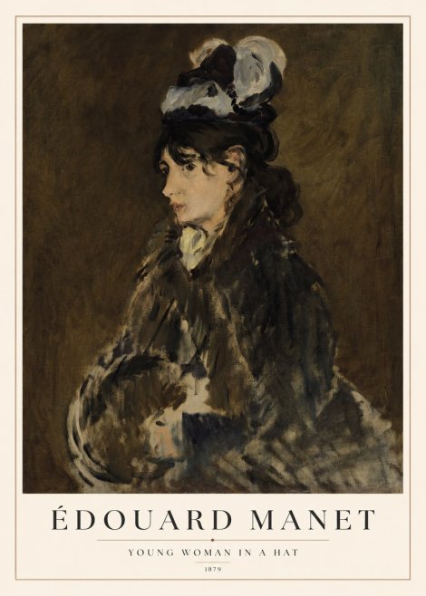 Édouard Manet Young Woman in a Hat I No1 - Poster