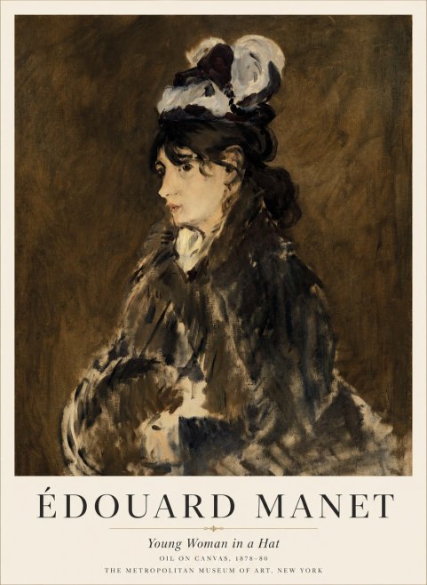 Édouard Manet Young Woman in a Hat I No2 - Poster