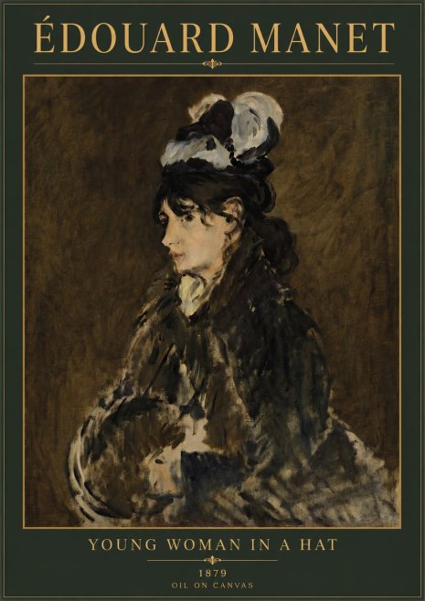 Édouard Manet Young Woman in a Hat I No4 - Poster