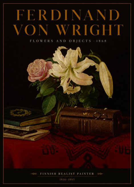 Ferdinand von Wright Flowers and Objets No4 - Poster
