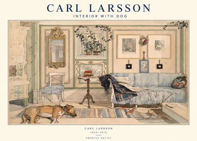 Carl Larsson Interior with Dog No1 - Poster