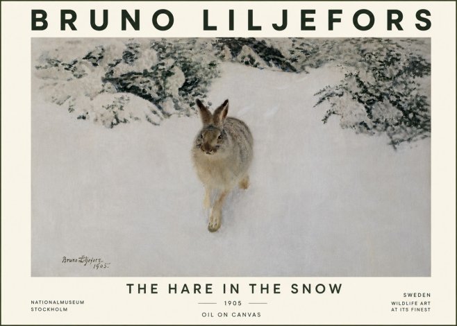 Bruno Liljefors The Hare in the Snow No5 - Poster
