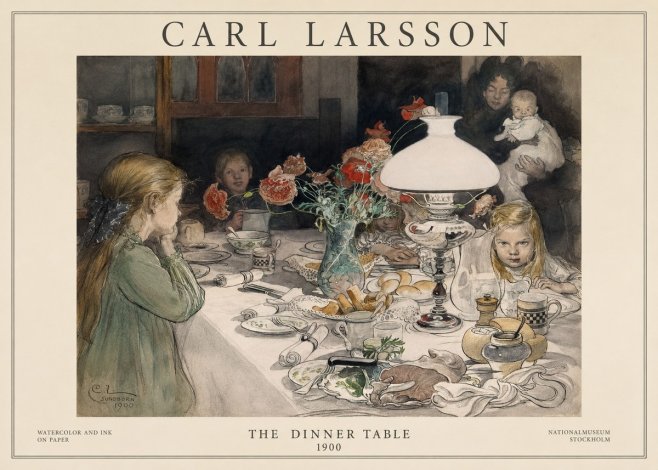 Carl Larsson The Dinner Table No1 - Poster