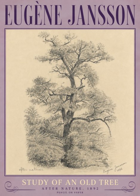Eugène Jansson Study of an Old Tree No4 - Poster