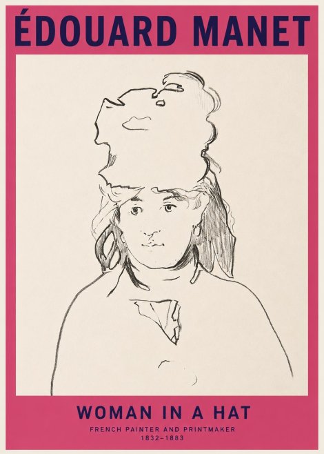 Édouard Manet Woman in a Hat No2 - Poster
