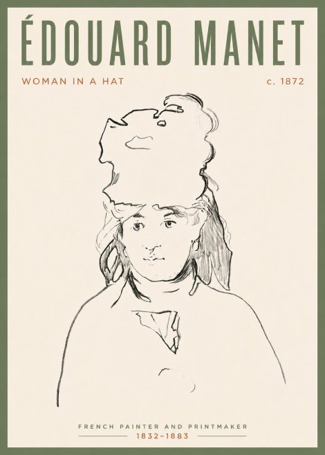 Édouard Manet Woman in a Hat No4 - Poster