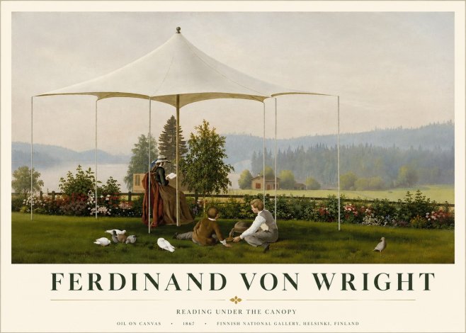 Ferdinand von Wright Reading Under the Canopy No3 - Poster