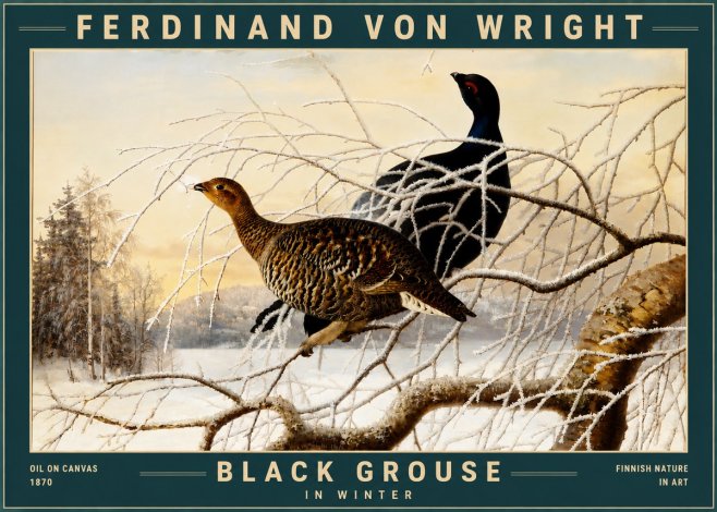 Ferdinand von Wright Black Grouse in Winter No4 - Poster