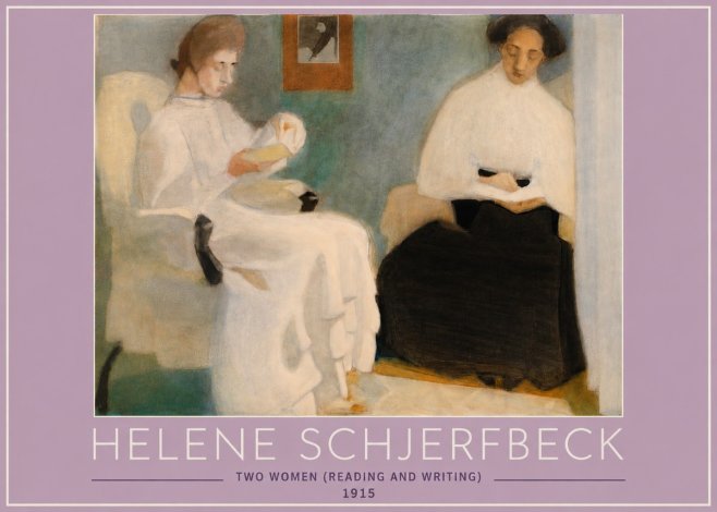Helene Schjerfbeck Two Women (Reading and Writing) No4 - Poster