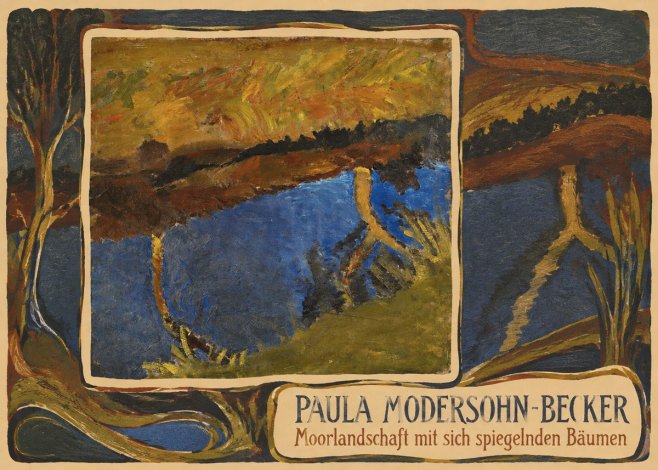 Paula Modersohn-Becker Moorlandschaft Mit Sich Spiegelnden Bäumen No3 - Poster