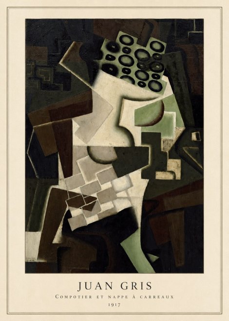 Juan Gris Compotier Et Nappe À Carreaux No4 - Poster