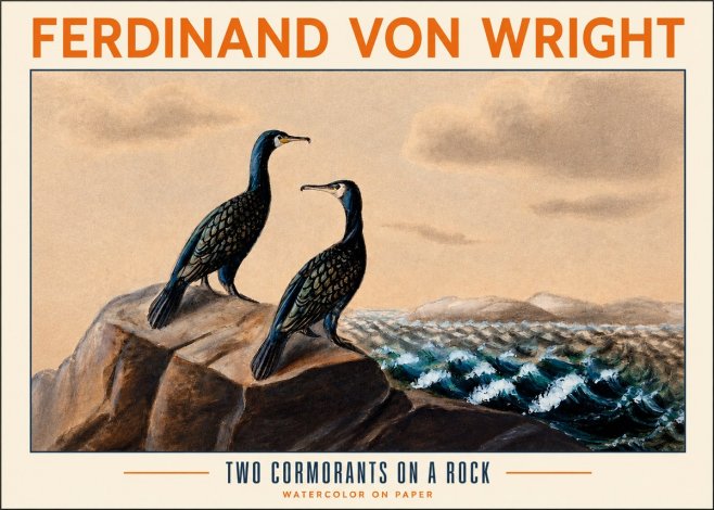 Ferdinand von Wright Two Cormorants on a Rock No2 - Poster