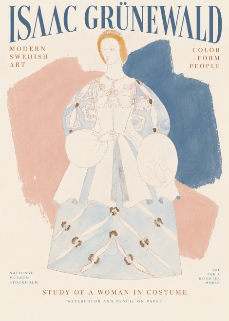 Isaac Grünewald Study of a Woman in Costume No2 - Poster