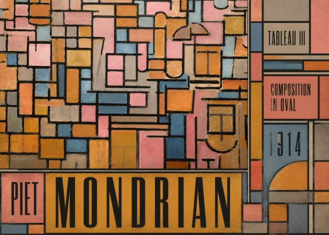 Piet Mondrian Tableau Iii — Composition in Oval No5 - Poster