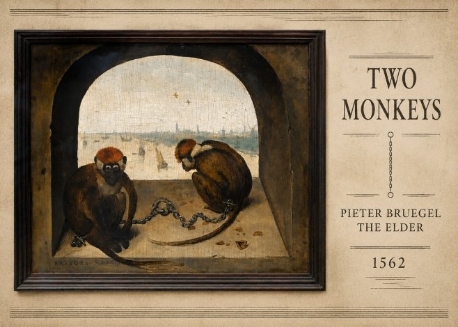Pieter Bruegel Two Monkeys III No5 - Poster