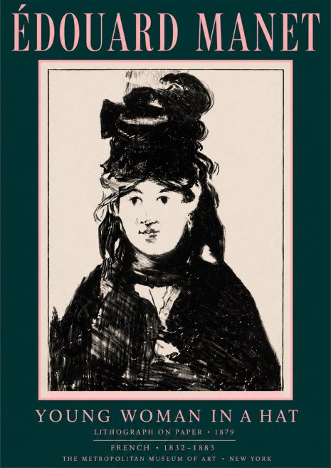 Édouard Manet Young Woman in a Hat II No4 - Poster