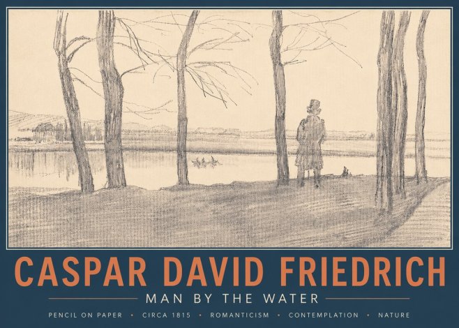 Caspar David Friedrich Man by the Water No4 - Poster