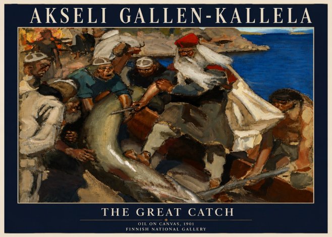 Akseli Gallen-Kallela The Great Catch No5 - Poster