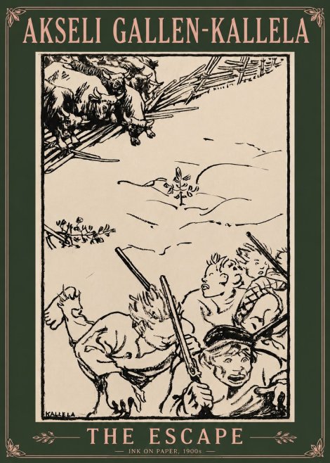 Akseli Gallen-Kallela The Escape No3 - Poster