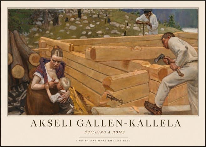 Akseli Gallen-Kallela Building a Home No1 - Poster