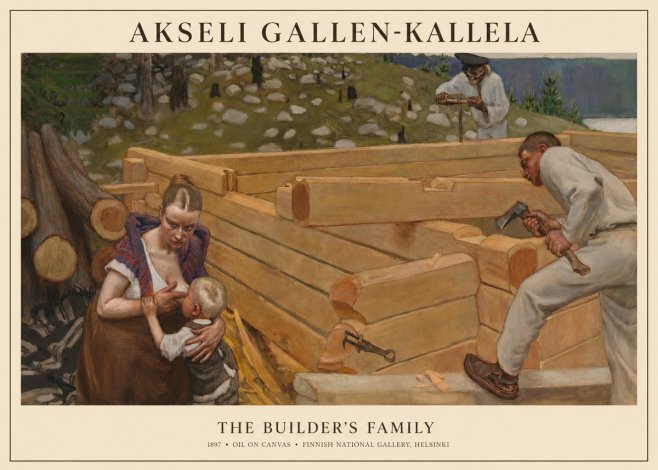 Akseli Gallen-Kallela Building a Home No6 - Poster