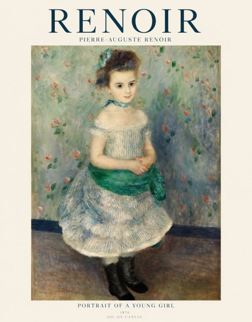 Renoir Portrait of a Young Girl No1 - Poster