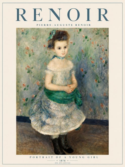 Renoir Portrait of a Young Girl No5 - Poster