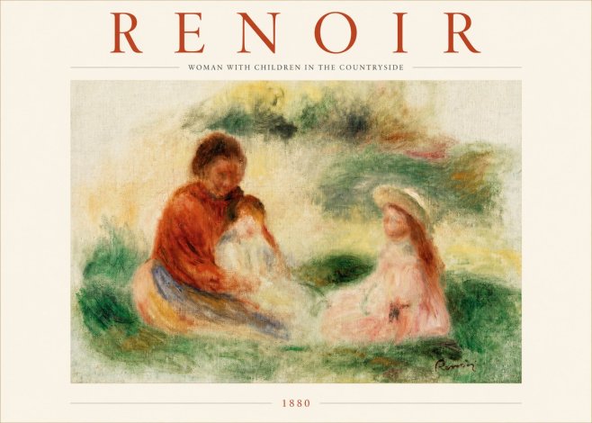 Renoir Woman with Children in the Countryside No3 - Poster