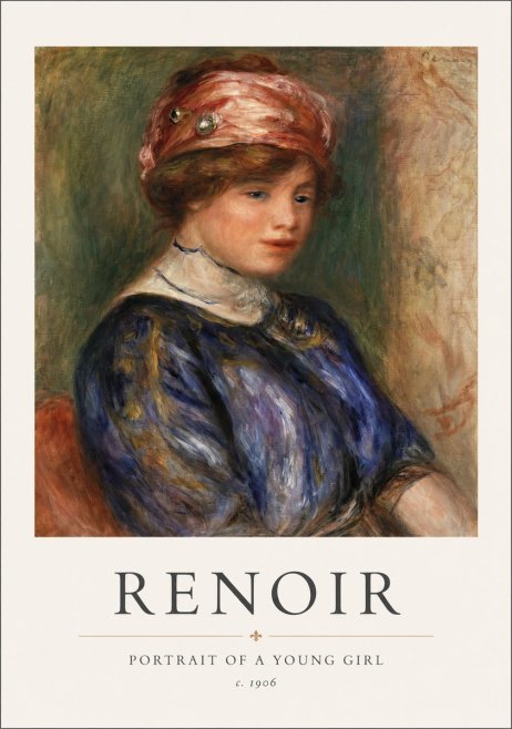 Renoir Portrait of a Young Girl No1 - Poster