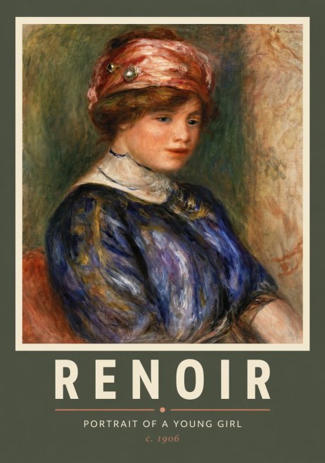 Renoir Portrait of a Young Girl No2 - Poster