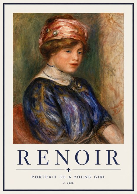 Renoir Portrait of a Young Girl No4 - Poster