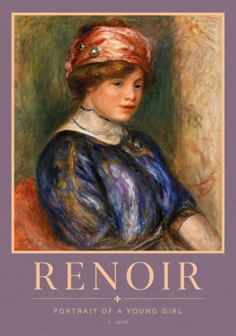 Renoir Portrait of a Young Girl No5 - Poster
