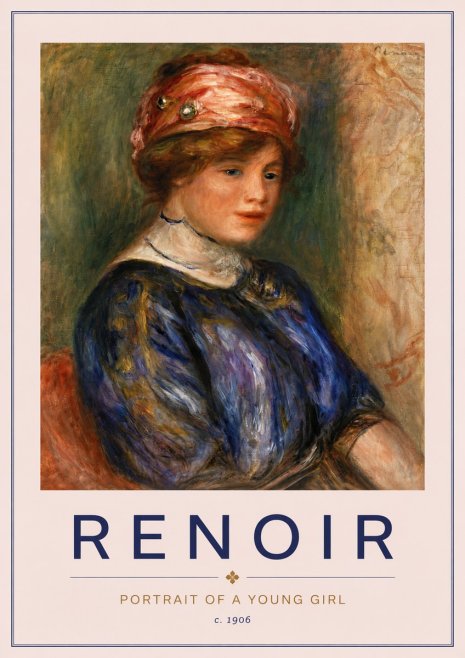 Renoir Portrait of a Young Girl No6 - Poster