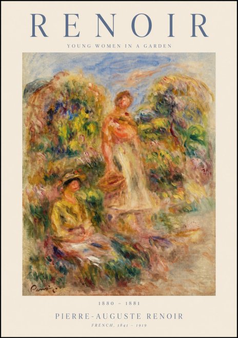 Renoir Young Women in a Garden No1 - Poster