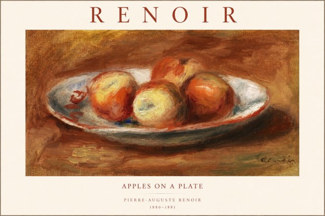 Renoir Apples on a Plate No1 - Poster