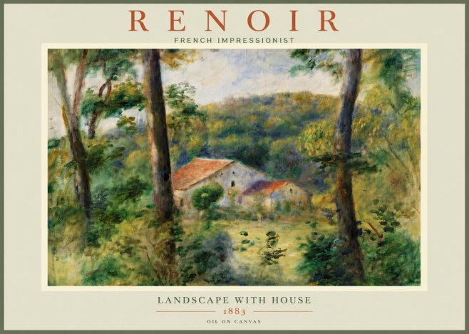 Renoir Landscape with House No6 - Poster