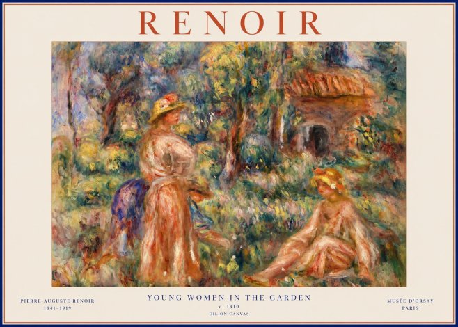 Renoir Young Women in the Garden No2 - Poster