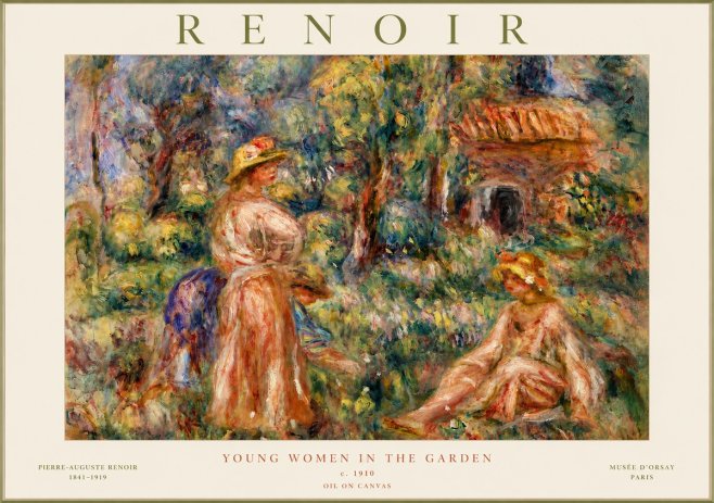 Renoir Young Women in the Garden No3 - Poster
