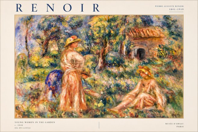 Renoir Young Women in the Garden No4 - Poster