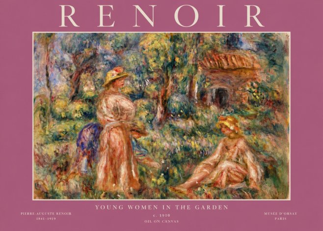 Renoir Young Women in the Garden No5 - Poster
