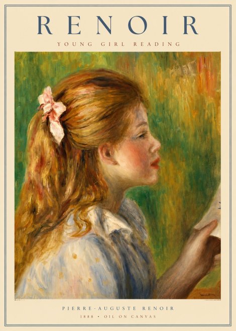 Renoir Young Girl Reading No2 - Poster