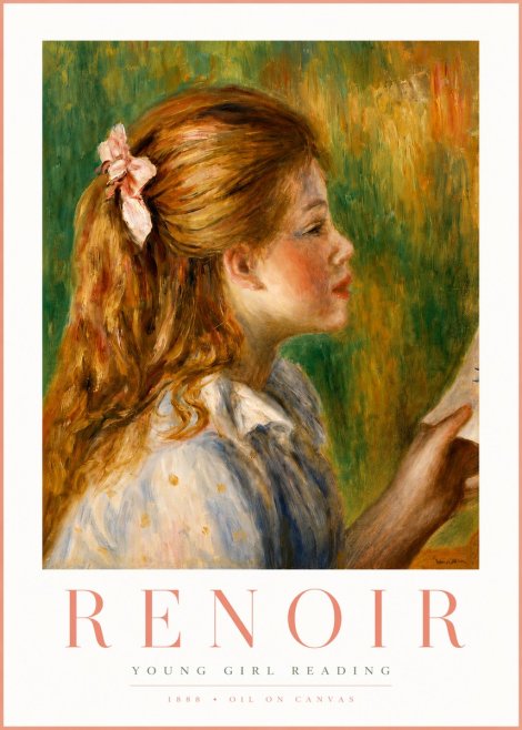 Renoir Young Girl Reading No3 - Poster